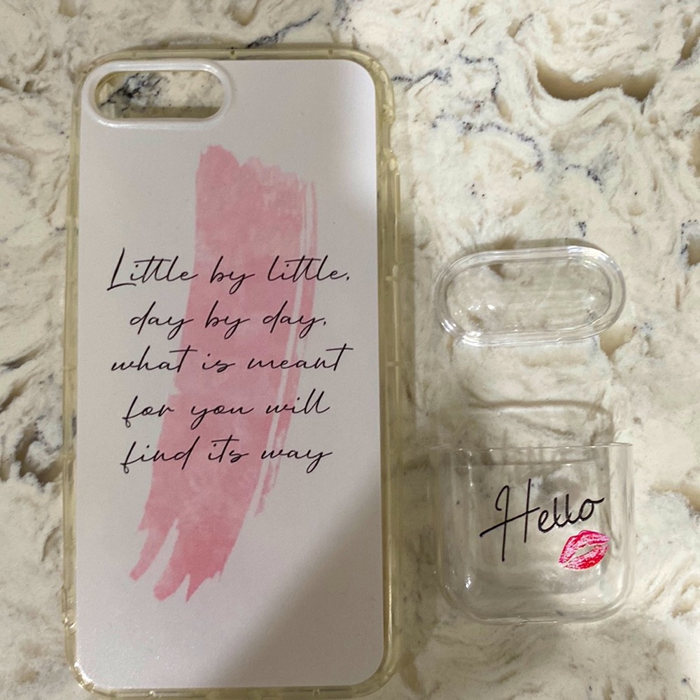 1 iPhone case. 1 AirPods case